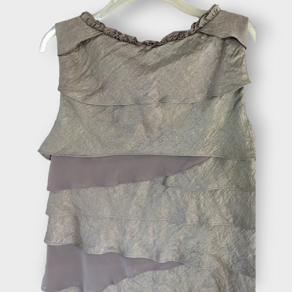 Dress Barn Beige Tiered Dress Size 14 - Picture 4 of 5